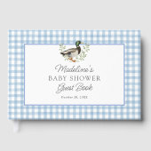 Livre D'or Mallard Duck Blue Gingham Baby Shower (Recto)
