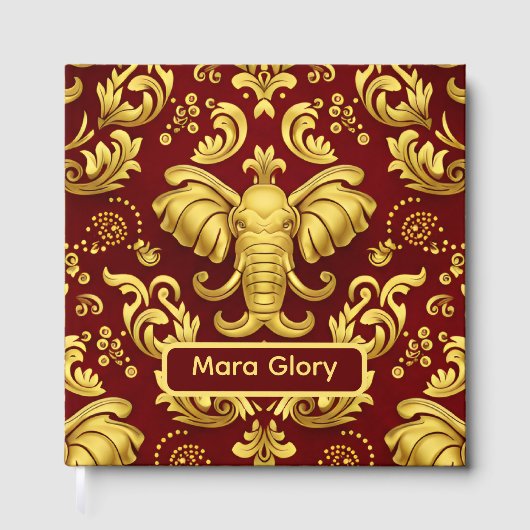 Livre D'or Mara Trumpeting Glory: Crimson & Gold Regal Elepha (Recto)