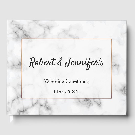 Livre D'or Marbre et or élégant mariage (Recto)