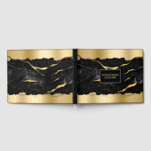 Livre D'or Marbre noir or élégant agate chic mariage (Complet)