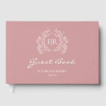 Mariage 2 Monogramme Couronne Florale Rose Poussié
