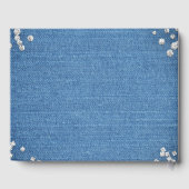 Livre D'or Mariage à billes à rayures de denim et de diamants (Verso)