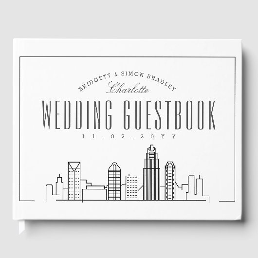 Livre D'or Mariage À Charlotte | Deco Skyline Guest Book (Recto)
