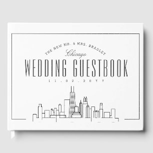 Livre D'or Mariage À Chicago Ligne Skyline Déco moderne