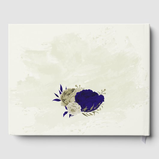 Livre D'or Mariage à fleurs bleu Royal (Verso)