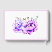 Livre D'or Mariage à fleurs d'aquarelle violette (Verso)