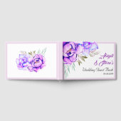 Livre D'or Mariage à fleurs d'aquarelle violette (Complet)