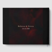 Livre D'or Mariage à fleurs noir rouge chic (Verso)