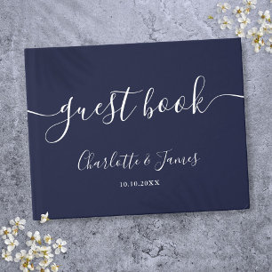 Livre D'or Mariage à l'écriture signature bleu marine