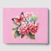 Livre D'or Mariage à papillon rose pâle chic Hydrangea (Verso)