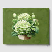Livre D'or Mariage à papillon vert chic Hydrangea (Verso)