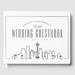 Livre D'or Mariage À Seattle Ligne Skyline Déco moderne