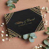 Livre D'or Mariage Abstrait géométrique noir et or