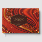 Livre D'or Mariage Agate Abstrait Hot Orange ID827 (Recto)