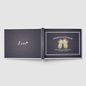 Livre d'or mariage Ananas Couple Marine Bleu (Complet)