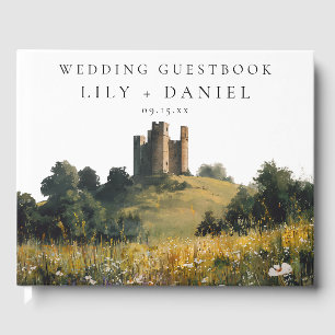 Livre D'or Mariage aquarelle au château floral de fleurs sauv