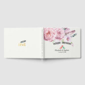Livre d'or mariage Aquarelle Boho Plumes florales (Complet)