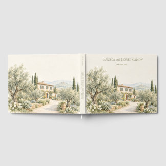 Livre D'or Mariage aquarelle de la villa toscane oliveraie