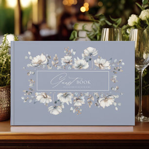 Livre D'or Mariage Aquarelle Fleur sauvage Delicate Blue ID11