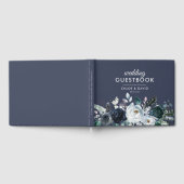 Livre D'or Mariage aquarelle florale bleu bohème rustique (Complet)