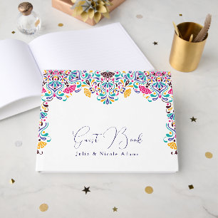 Livre D'or Mariage arc-en-ciel de style vibrant fiesta mexica