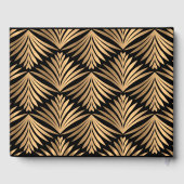 Livre D'or Mariage Art Déco Floral Noir et Or Gatsby (Verso)