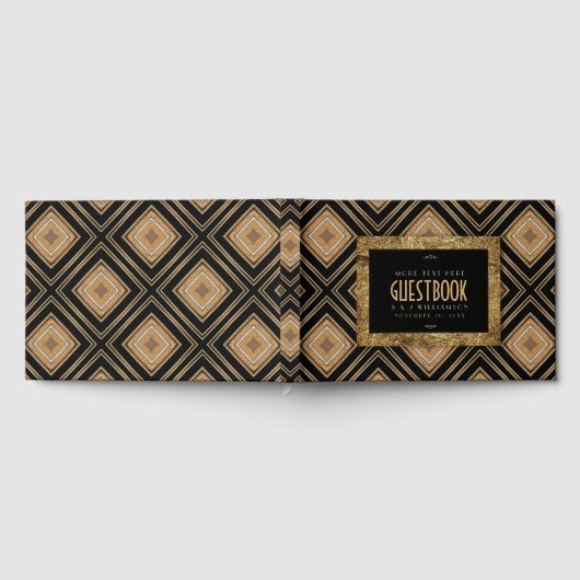 Livre D'or Mariage Art Déco Géométrique Noir Glam (Complet)