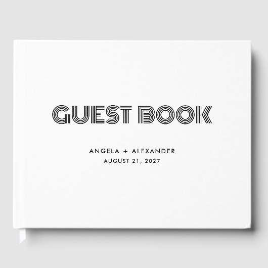 Livre D'or Mariage Art déco rétro géométrique (Recto)