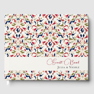 Livre D'or Mariage Artistique Botanique Floral Paisley de Lux