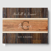 Livre D'or Mariage au Ton Bois Rustique (Recto)