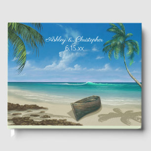 Livre D'or Mariage aux palmiers de la plage de l'océan tropic