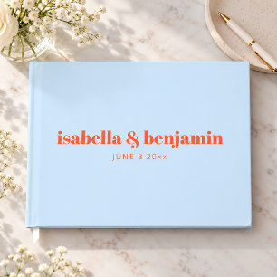 Livre D'or Mariage avec typographie moderne et audacieuse ble