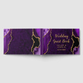 Livre D'or Mariage Bille d'agate violette et dorée (Complet)