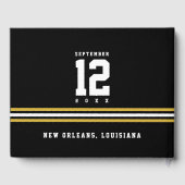 Livre d'or Mariage Black White Gold personnalisé (Verso)