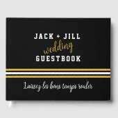 Livre d'or Mariage Black White Gold personnalisé (Recto)