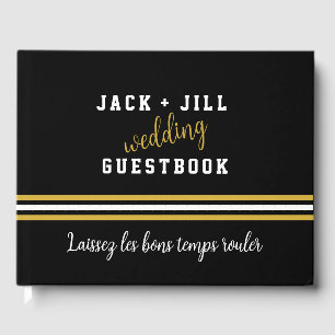 Livre d'or Mariage Black White Gold personnalisé