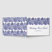Livre D'or Mariage blanc élégant en dentelle bleu marine (Complet)