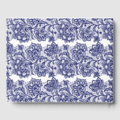 Livre D'or Mariage blanc élégant en dentelle bleu marine (Verso)