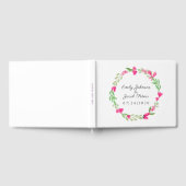 Livre D'or Mariage blanc floral élégant à fleurs roses (Complet)