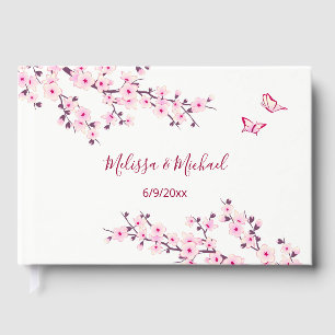 Livre D'or Mariage blanc rose cerisier
