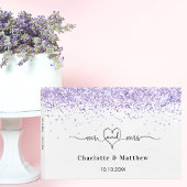 Livre D'or Mariage blanc violet noms m. mme heart