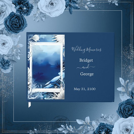 Livre D'or mariage bleu côtier