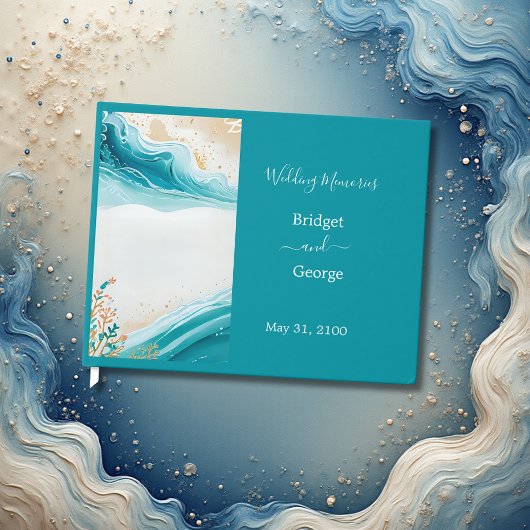 Livre D'or mariage bleu côtier