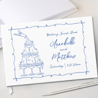 Mariage Bleu Dessiné à la Main avec Fantaisie