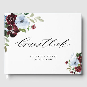 livre d'or mariage bleu roux