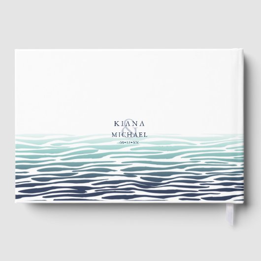 Livre D'or Mariage Blue Wave Seahorse ID836 (Verso)