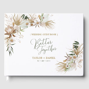 Livre D'or Mariage Bohème Vert & Or Boho
