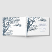 Livre D'or Mariage Boho d'arbre simple bleu (Complet)