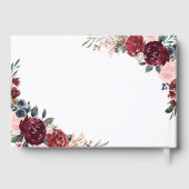 Livre D'or Mariage boho rustique bordeaux aquarelle (Verso)