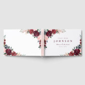 Livre D'or Mariage boho rustique bordeaux aquarelle (Complet)